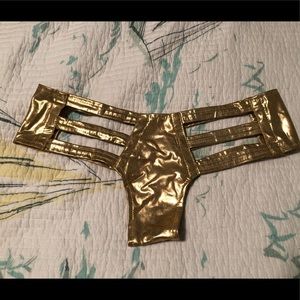 iHeartRaves Gold Cutout Bootie Shorts